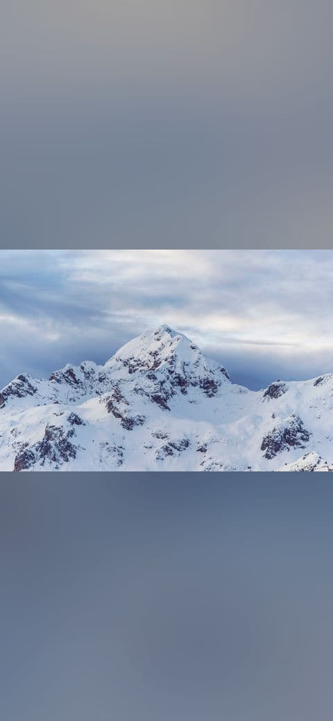 Alpine peak on a cloudy day wallpaper in mint and sage green tones, Full HD, 4:3 format for desktop