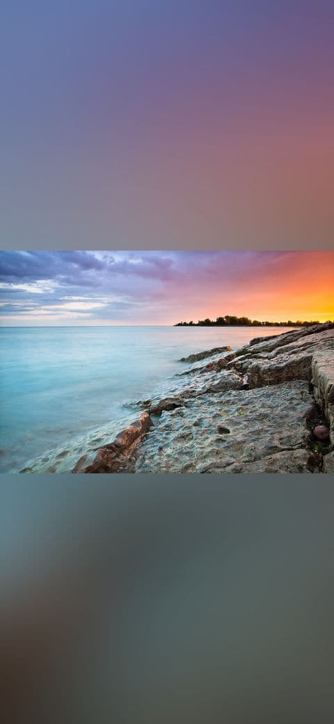Fondo de pantalla Blue-pink-orange sky at sunset, Woodbine Beach,… en tonos oliva y azul cielo, Full HD, formato 4:3 para móvil
