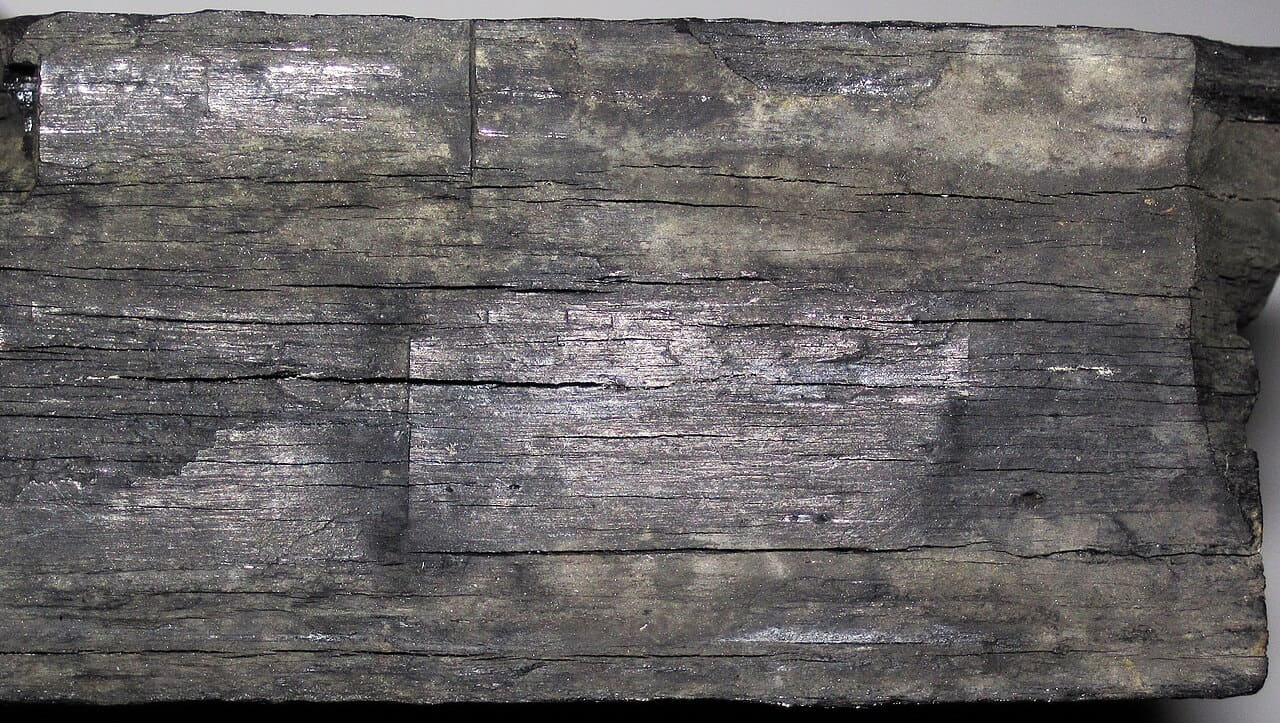 Fissile cannel coal 8 wallpaper in olive and slate tones, Full HD, 16:9 format for phone