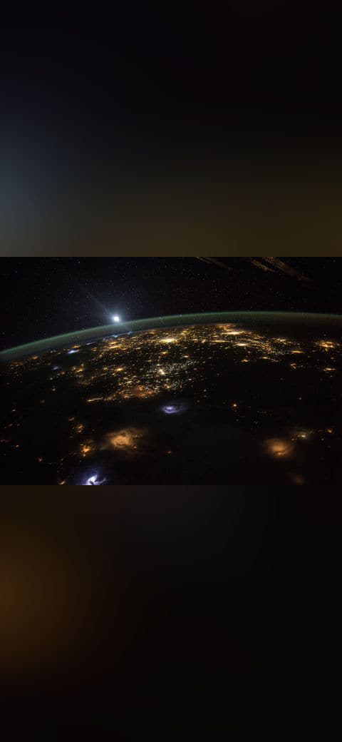 Fondo de pantalla Good Morning From the International Space Station en tonos near-black y near-black, Full HD, formato 4:3 para móvil