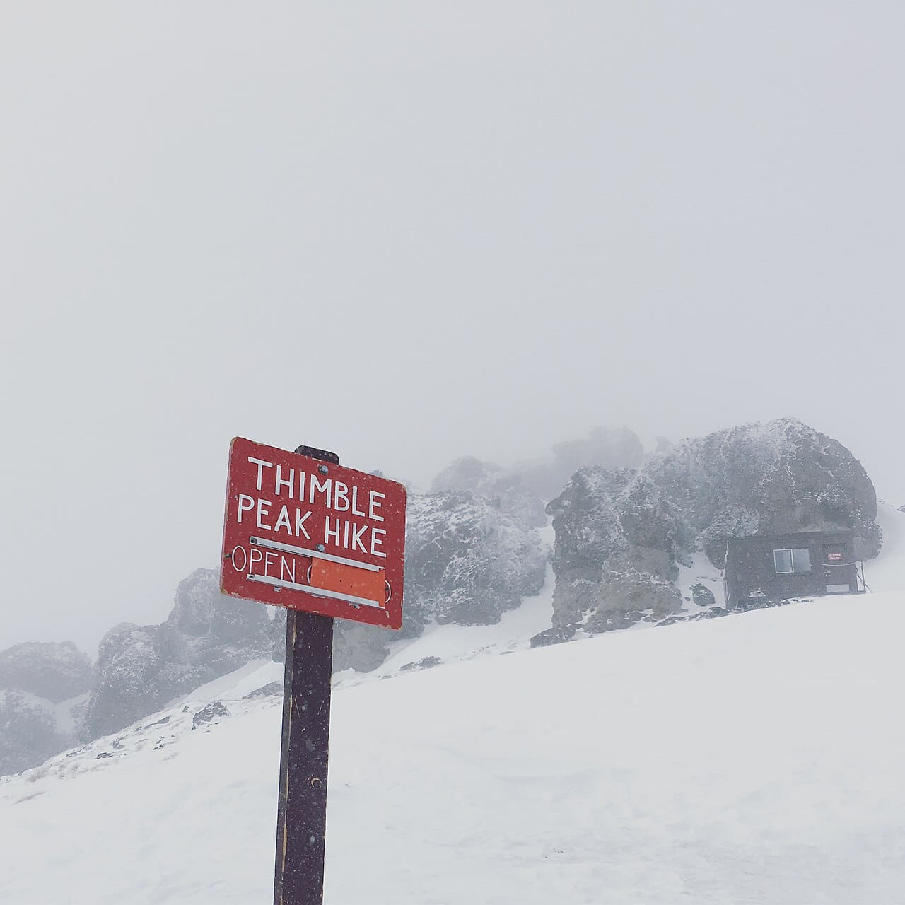 Fondo de pantalla Heavy snow falling near Thimble Peak Kirkwood en tonos lavender y mint, Full HD, formato 1:1 para PC