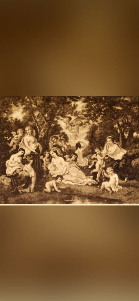 Illustrated catalogue of paintings, pastels and… wallpaper in charcoal and charcoal tones, Full HD, 4:3 format for phone