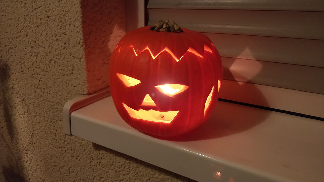 Jack-o'-lantern 2 wallpaper in charcoal and charcoal tones, Full HD, 16:9 format for phone