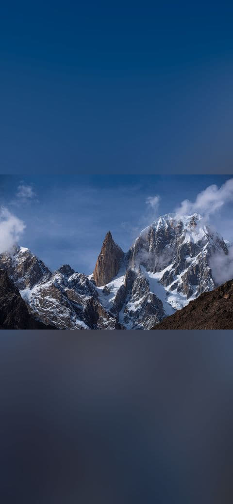 Lady Finger Peak - Hunza wallpaper in steel blue and steel blue tones, Full HD, 4:3 format for desktop