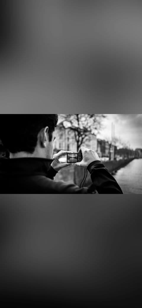 Landscape - Dublin, Ireland - Black and white… wallpaper in near-black and sage green tones, Full HD, 16:9 format for phone
