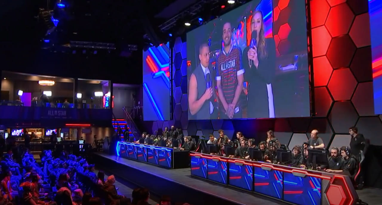 Fondo de pantalla League of Legends All-Star Stage en tonos near-black y near-black, Full HD, formato 16:9 para móvil
