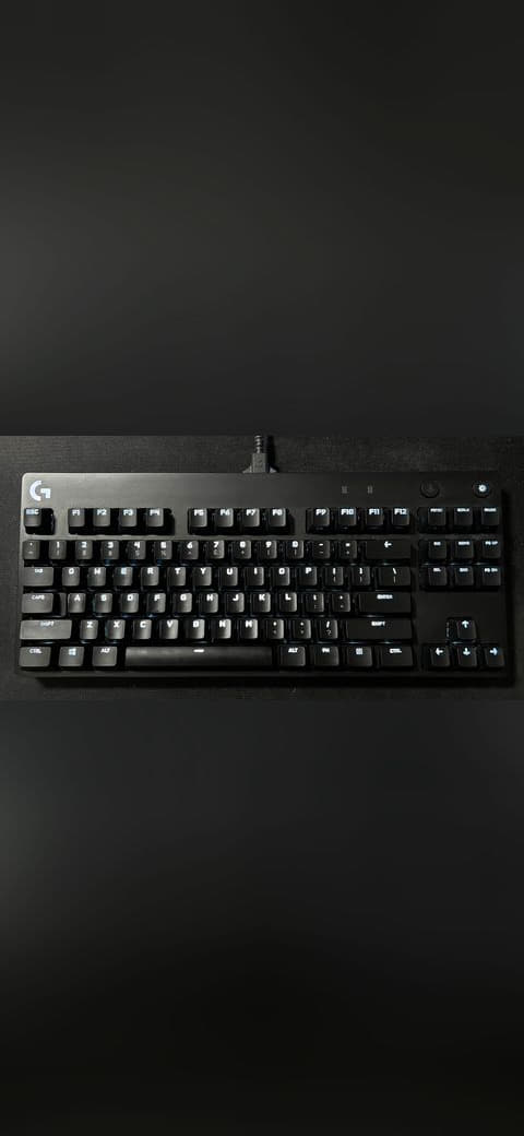Logitech G PRO TKL gaming keyboard - English layout wallpaper in near-black and near-black tones, Full HD, 16:9 format for phone