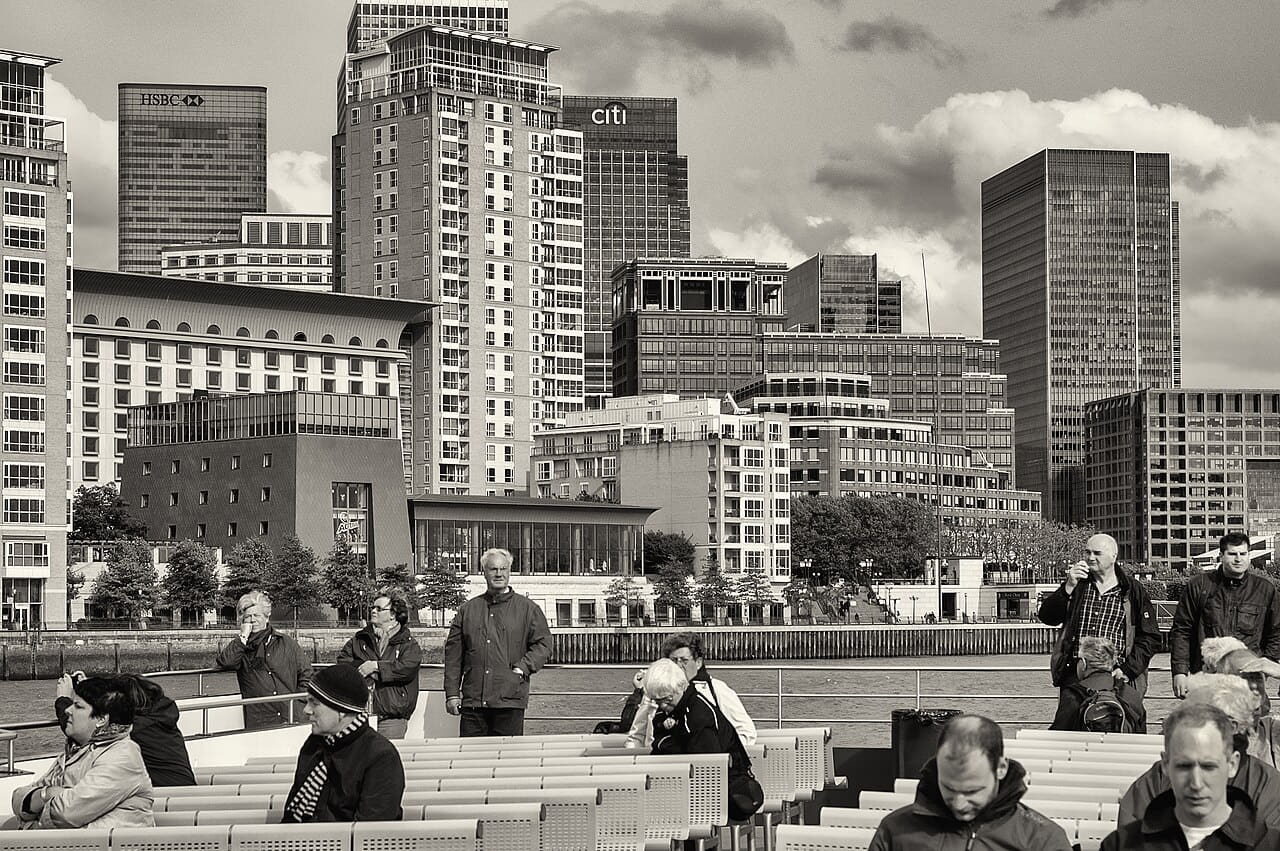 London. Contemporary architecture on the Thames… wallpaper in slate and olive tones, Full HD, 4:3 format for phone