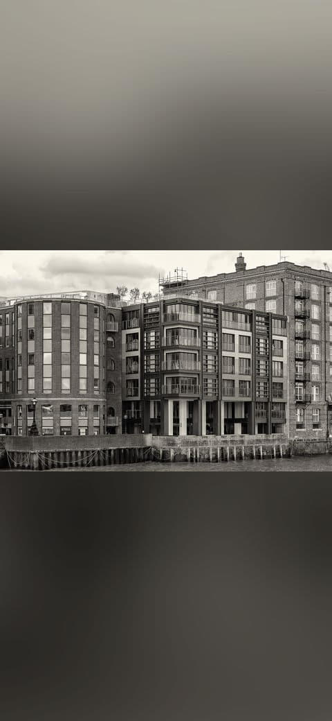 London, Thames waterfront. Zeitgenössische… wallpaper in olive and charcoal tones, Full HD, 4:3 format for phone