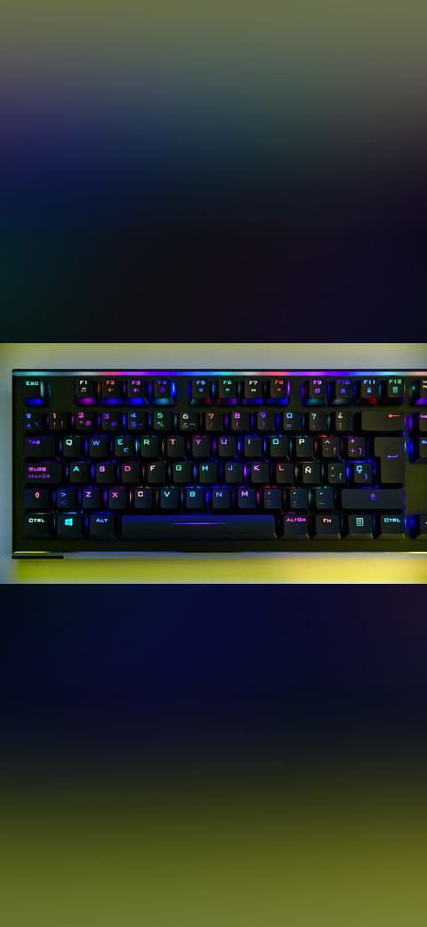 Mars Gaming MK6 gaming keyboard wallpaper in near-black and near-black tones, Full HD, 16:9 format for phone