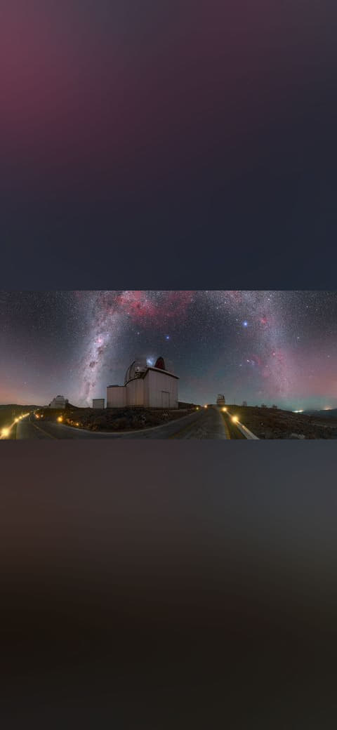 Milky Way Arching Over La Silla wallpaper in charcoal and olive tones, Full HD, 21:9 format for phone