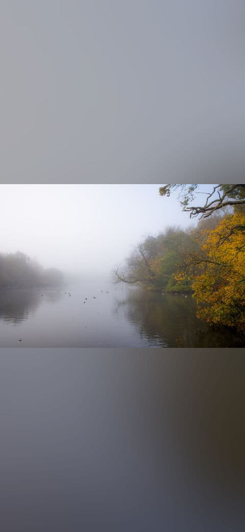 Misty Lake 6 wallpaper in cream and lavender tones, Full HD, 4:3 format for phone