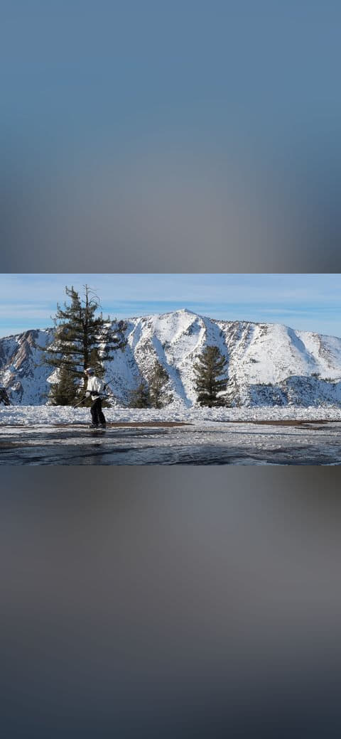 Mokelumne Peak Dec 2021 wallpaper in sky blue and sand tones, Full HD, 16:9 format for desktop