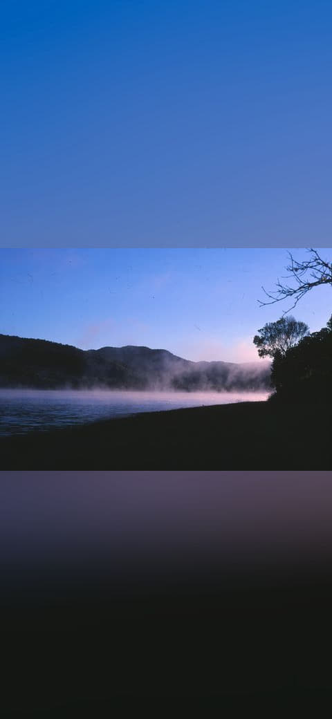 Morning mist Lake Tinaroo Tinaroo State Forest 0115 wallpaper in near-black and slate tones, Full HD, 4:3 format for phone