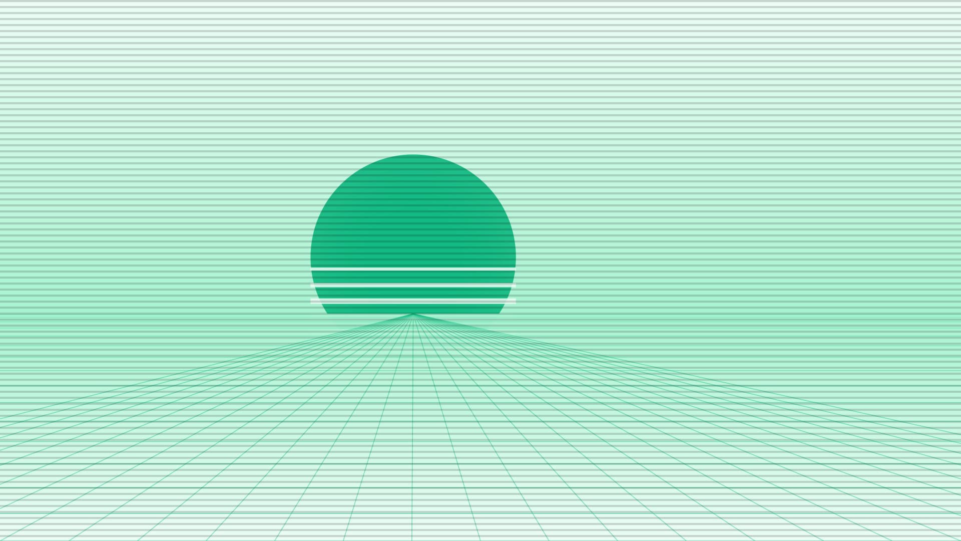 Neon rain street grid wallpaper in mint and mint tones, 4K, 16:9 format for desktop