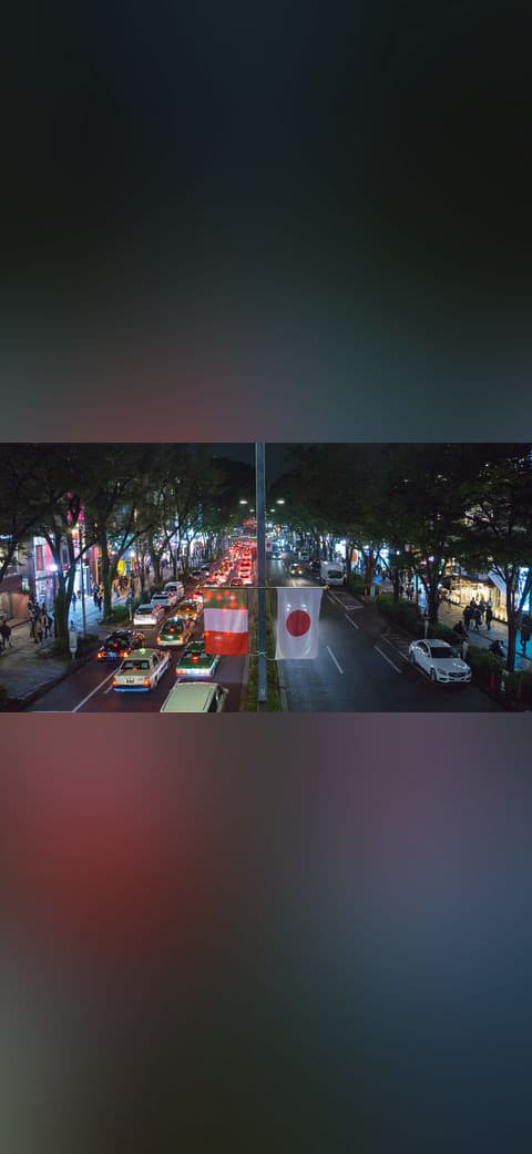 Omotesando street night Tokyo 2016-10-17 2 wallpaper in near-black and charcoal tones, Full HD, 16:9 format for desktop