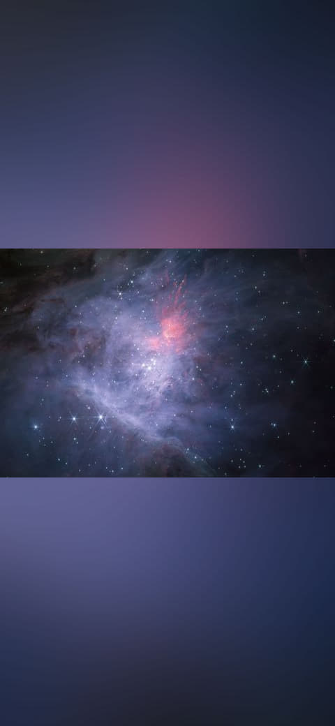 Orion Nebula in NIRCam short-wavelength channel wallpaper in near-black and charcoal tones, Full HD, 4:3 format for desktop