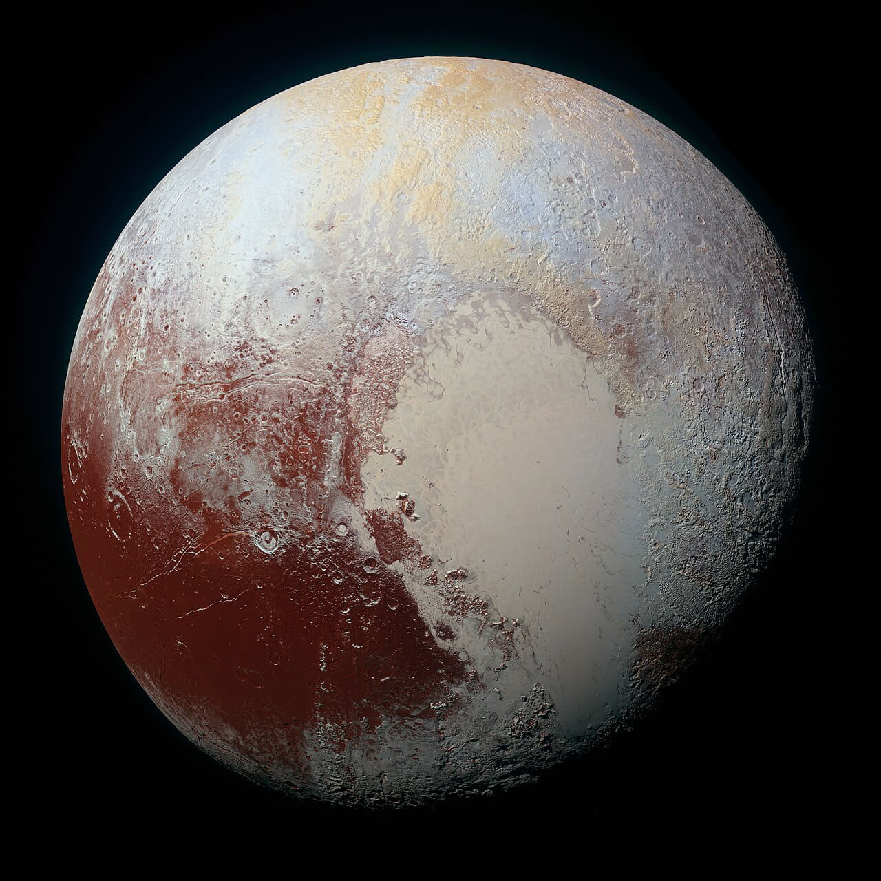 Pluto-01 Stern 03 Pluto Color TXT wallpaper in near-black and slate tones, Full HD, 1:1 format for phone