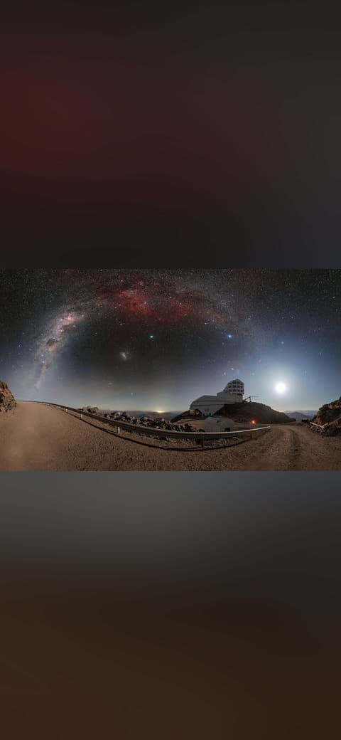 Rubin, the Moon, and the Milky Way wallpaper in charcoal and charcoal tones, Full HD, 16:9 format for phone