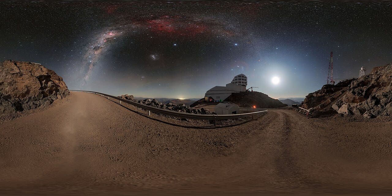 Fondo de pantalla Rubin, the Moon, and the Milky Way 2 en tonos near-black y charcoal, Full HD, formato 16:9 para móvil