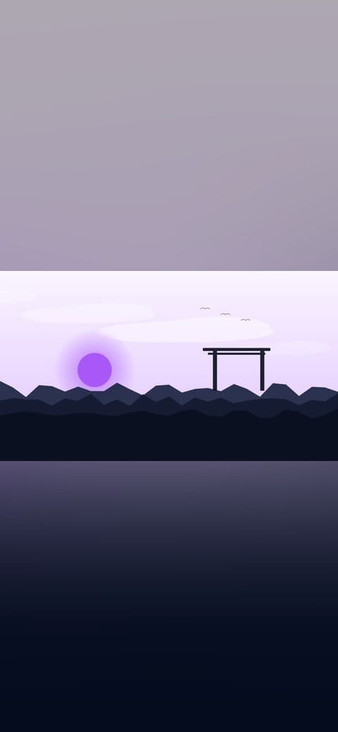 Sakura hill wallpaper in near-black and lavender tones, 4K, 16:9 format for phone