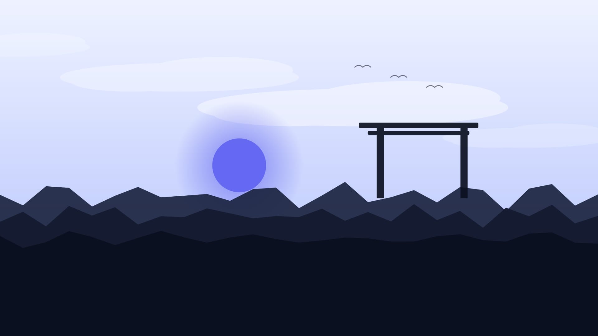 Fondo de pantalla Sakura hill 2 en tonos lavanda y casi negro, 4K, formato 16:9 para móvil