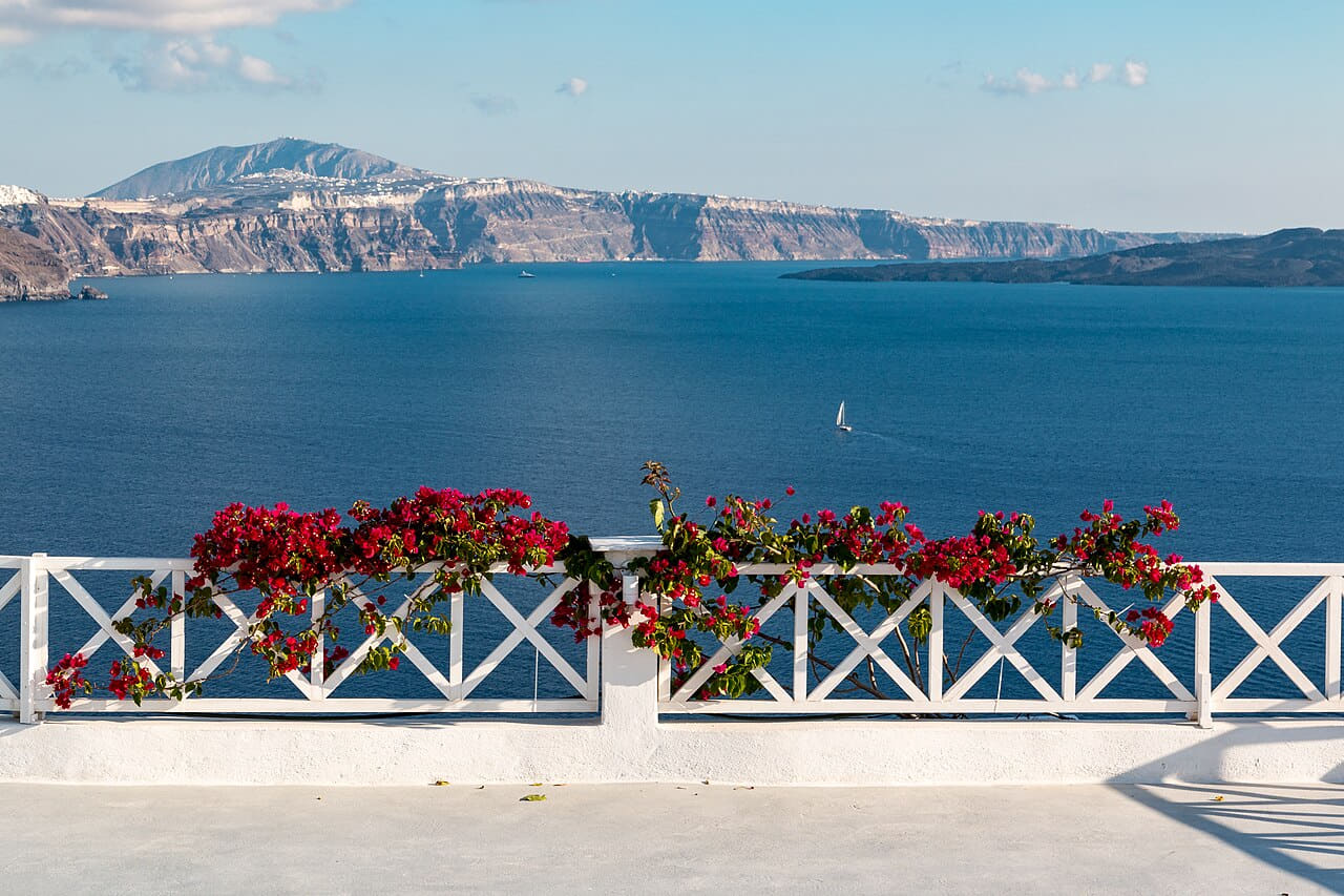Santorin , Ia wallpaper in steel blue and steel blue tones, Full HD, 4:3 format for phone