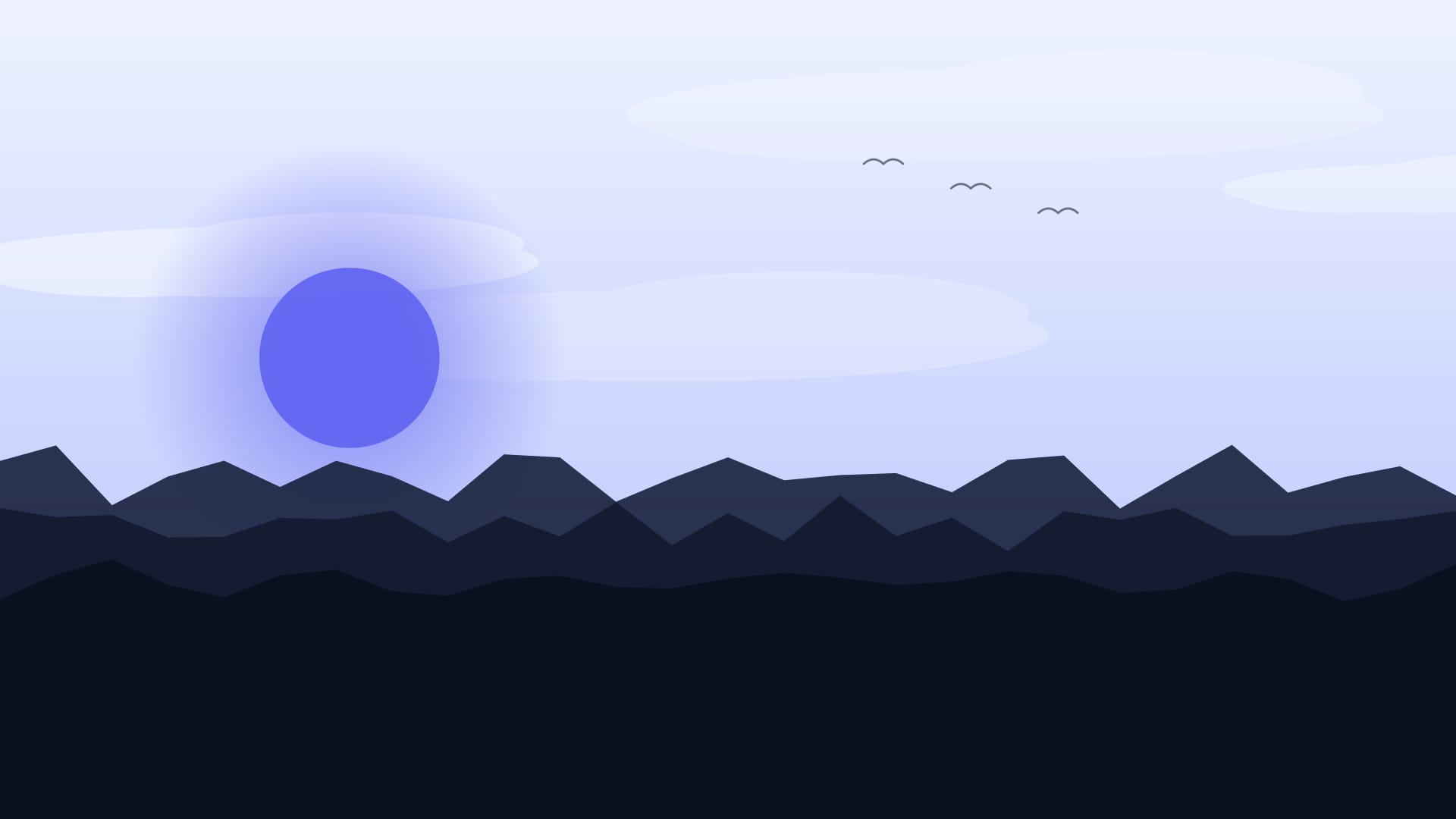 Fondo de pantalla Sea of clouds en tonos lavender y near-black, 4K, formato 16:9 para móvil