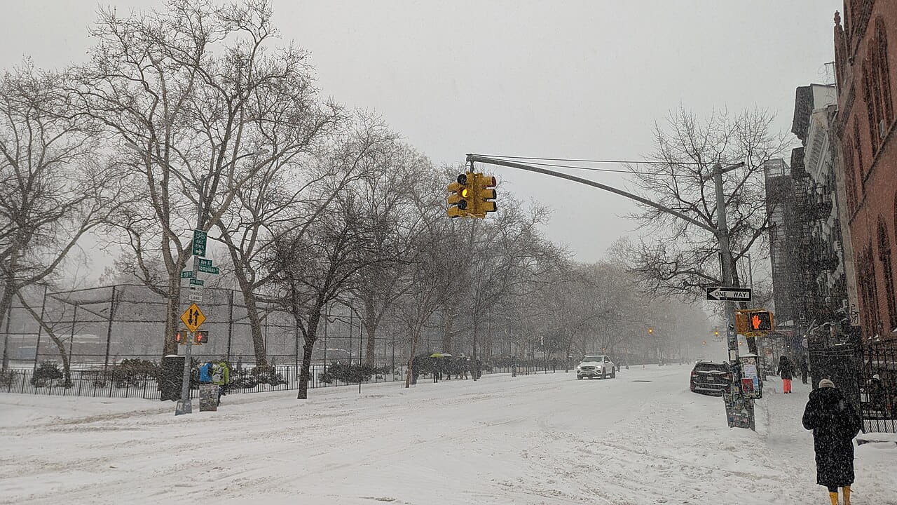 Snowy Avenue A wallpaper in sand and slate tones, Full HD, 16:9 format for phone