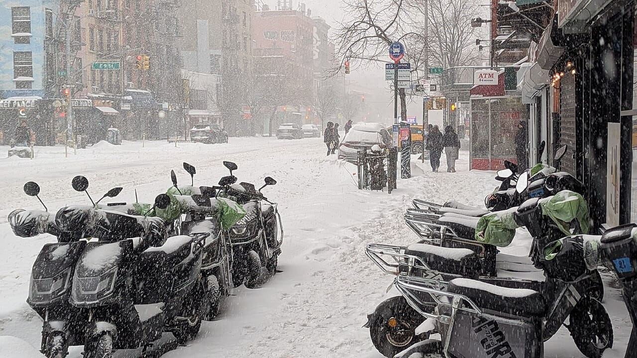 Snowy Scooters wallpaper in sand and sage green tones, Full HD, 16:9 format for phone