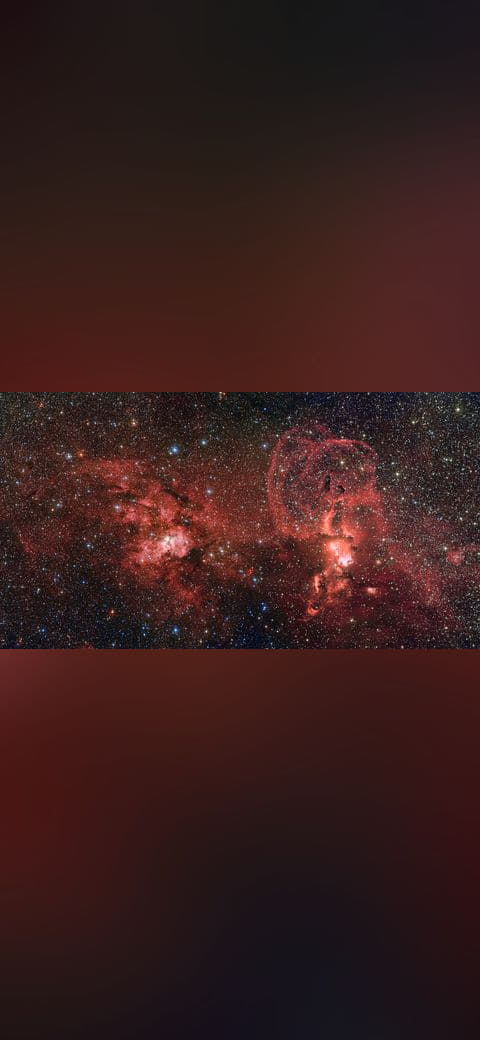 Star formation in the southern Milky Way wallpaper in charcoal and near-black tones, Full HD, 16:9 format for desktop
