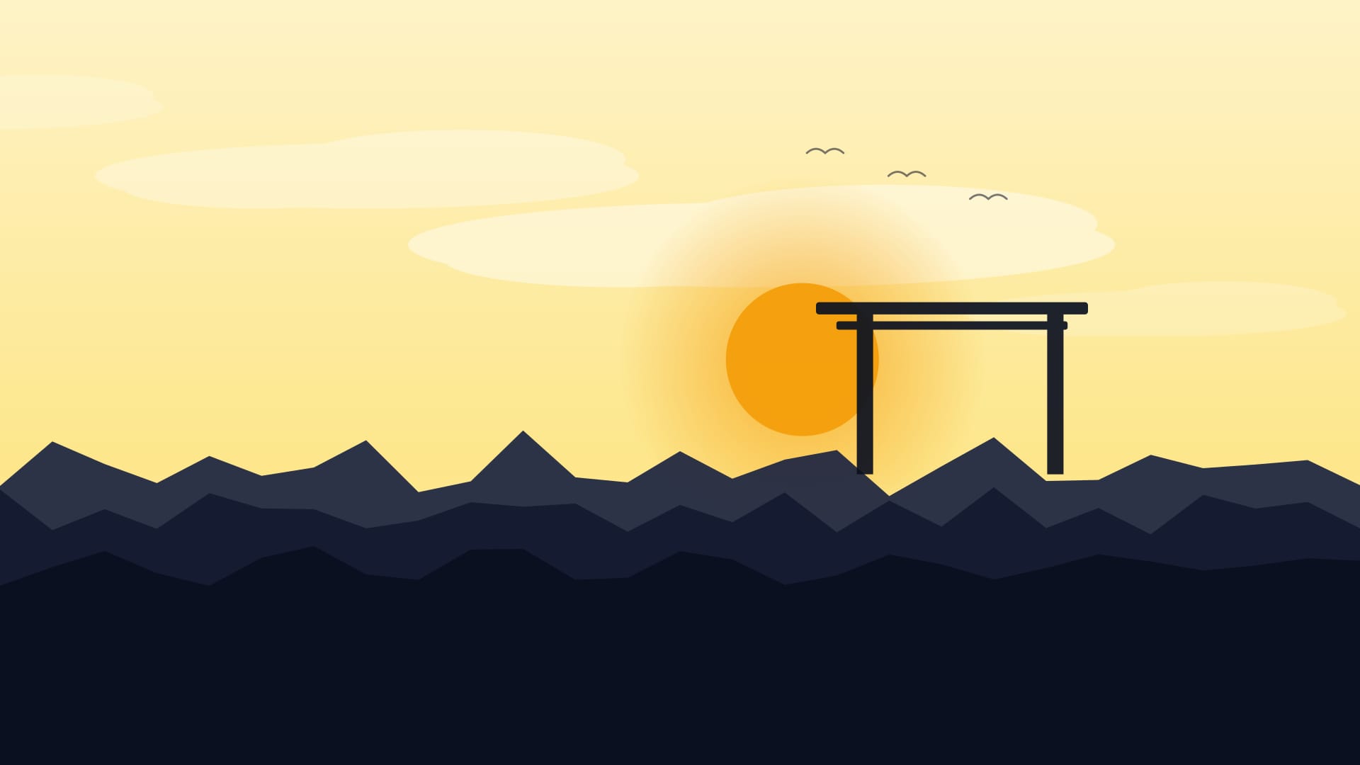 Fondo de pantalla Sunrise valley en tonos near-black y cream, 4K, formato 16:9 para móvil