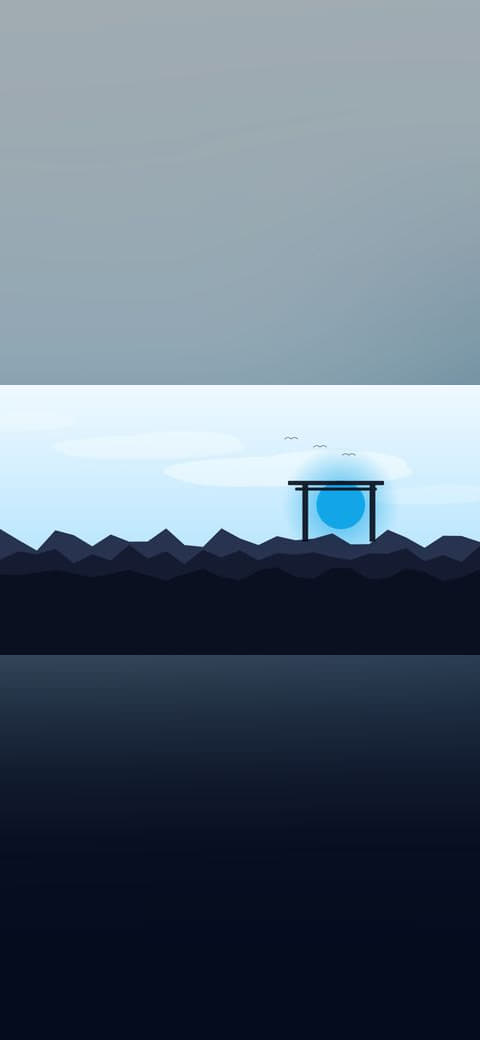 Sunrise valley 2 wallpaper in pale sky and near-black tones, 4K, 16:9 format for phone