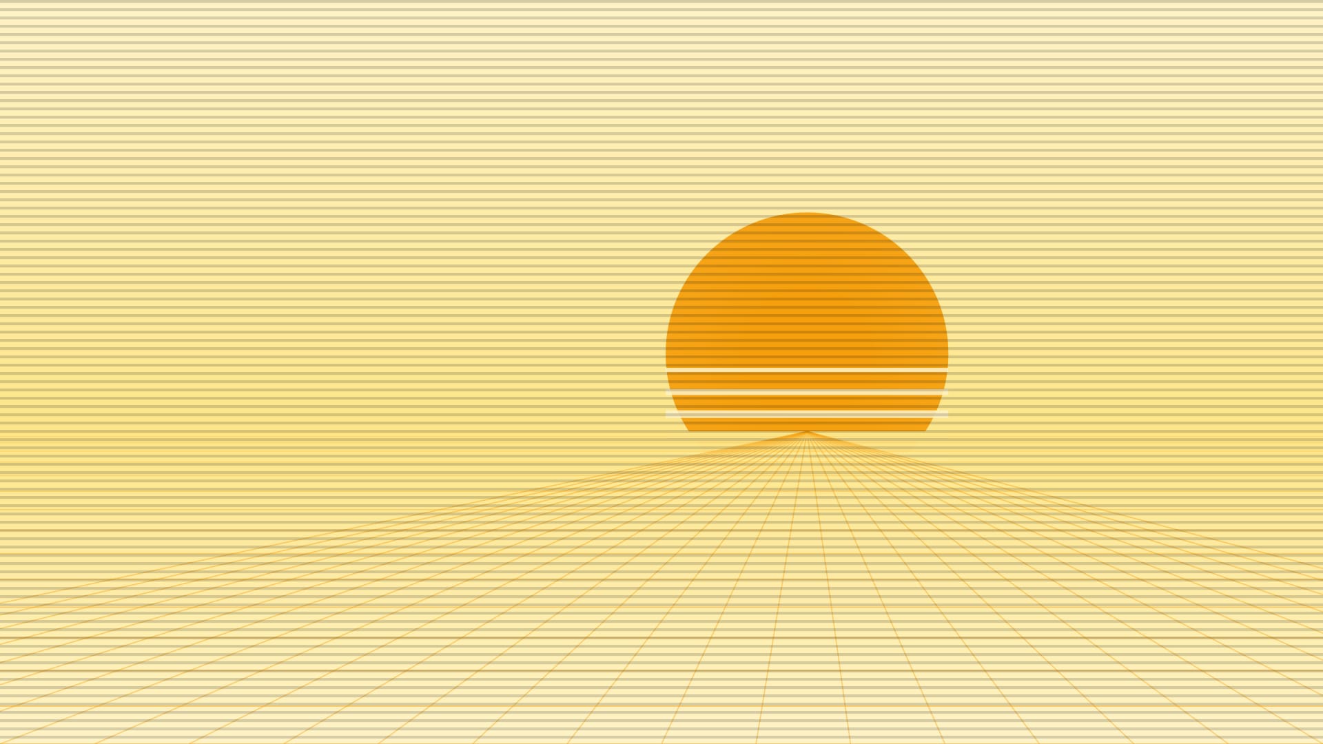 Synthwave horizon wallpaper in cream and blush tones, 4K, 16:9 format for desktop