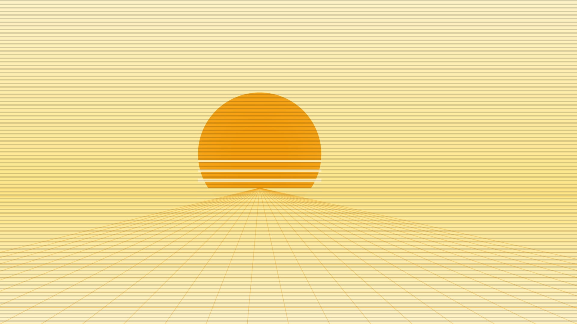 Fondo de pantalla Synthwave horizon 3 en tonos cream y blush, 4K, formato 16:9 para PC