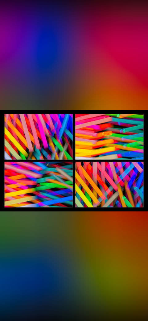 Fondo de pantalla Tetralogie "Pastellkreide" en tonos casi negro y naranja tostado, Full HD, formato 4:3 para móvil