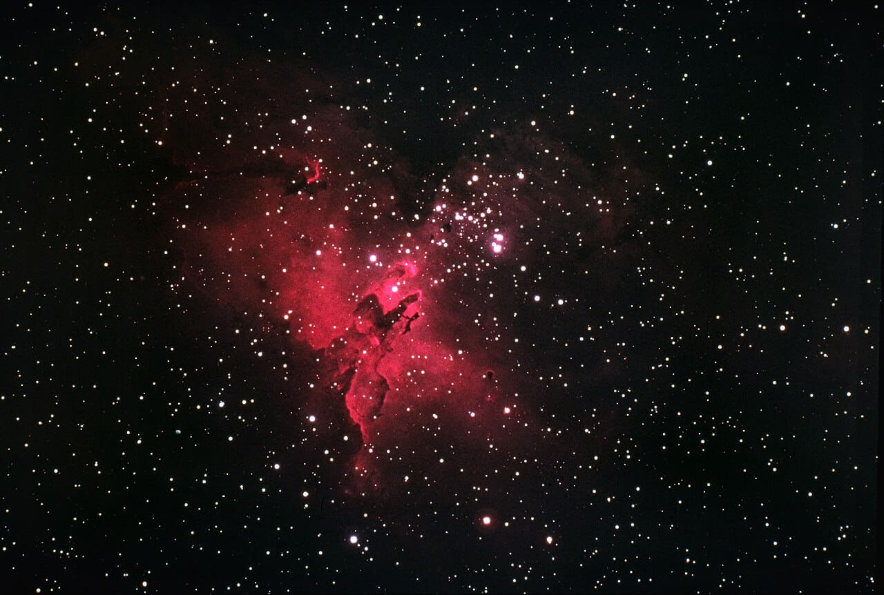 The Eagle Nebula, M16 wallpaper in near-black and near-black tones, Full HD, 4:3 format for desktop