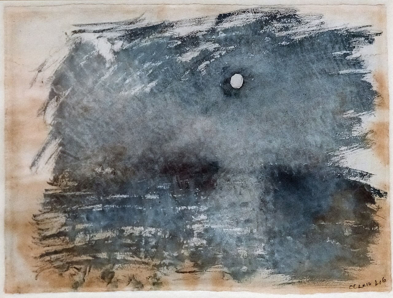 Fondo de pantalla The Full Moon over Water - c.1823-6 - William… en tonos slate y olive, Full HD, formato 4:3 para móvil