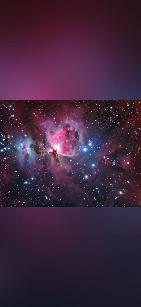 The Orion Nebula with Peripheral Nebulosity wallpaper in near-black and charcoal tones, Full HD, 4:3 format for desktop
