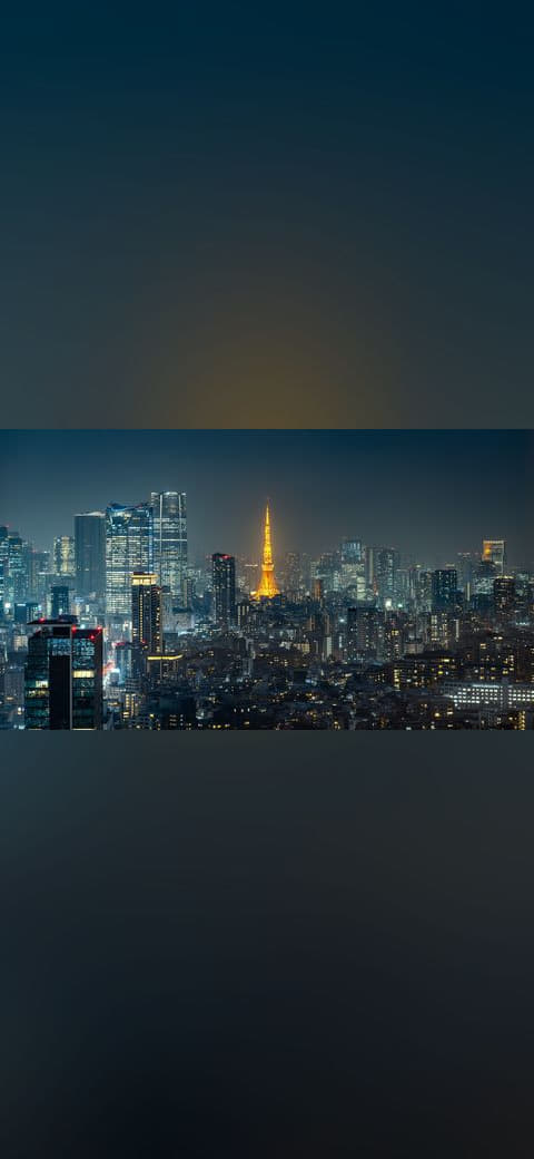 Tokyo Tower, Minato City wallpaper in charcoal and charcoal tones, Full HD, 16:9 format for desktop