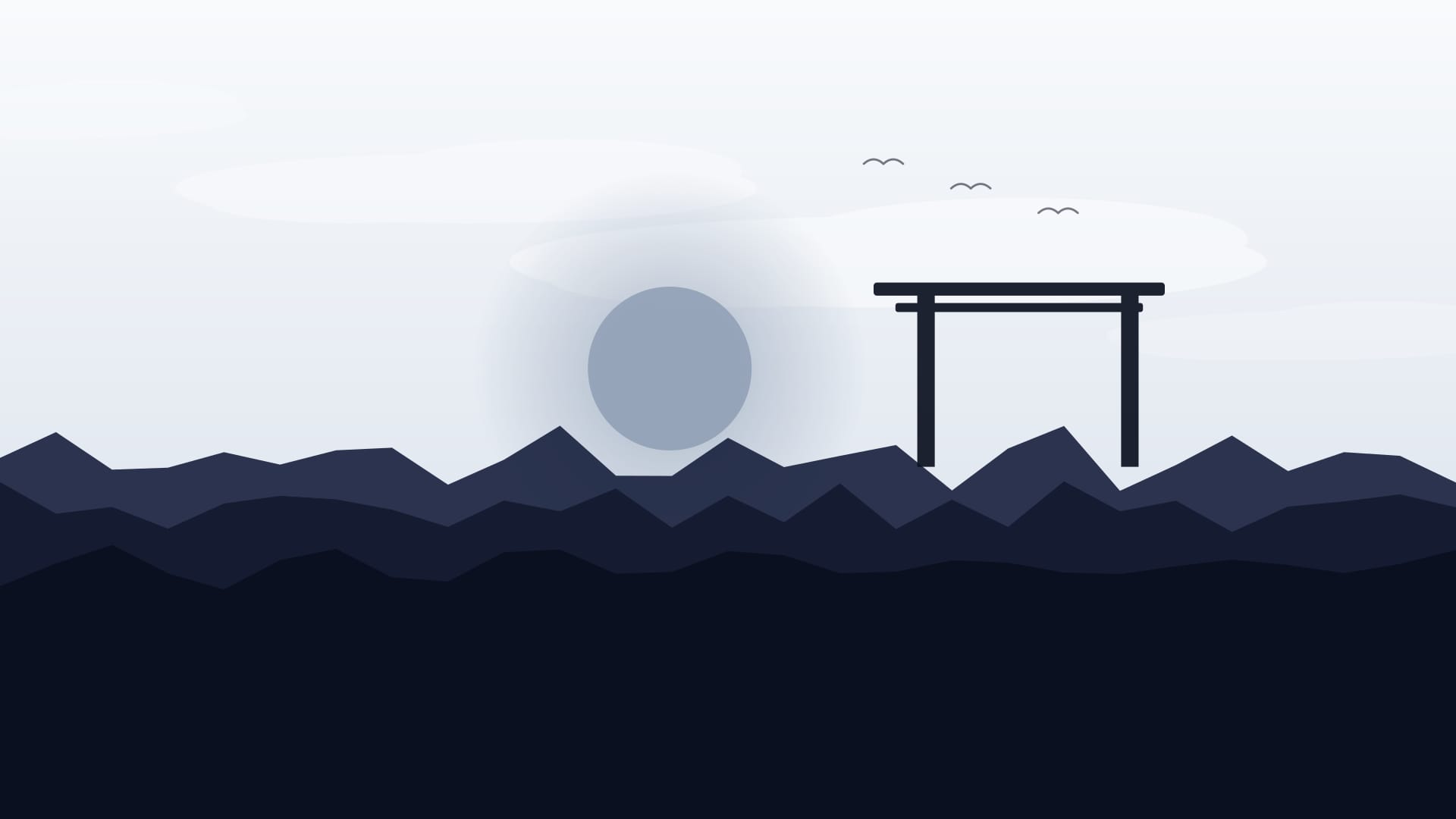 Fondo de pantalla Torii gate at dusk 3 en tonos casi negro y crema, 4K, formato 16:9 para móvil