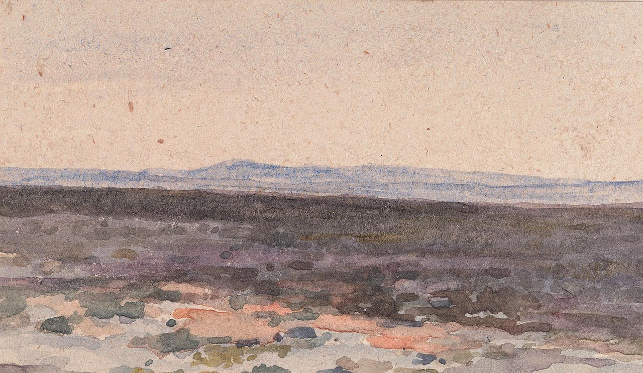 William Collins - Landscape, Valley with Mountain… wallpaper in blush and blush tones, Full HD, 16:9 format for desktop