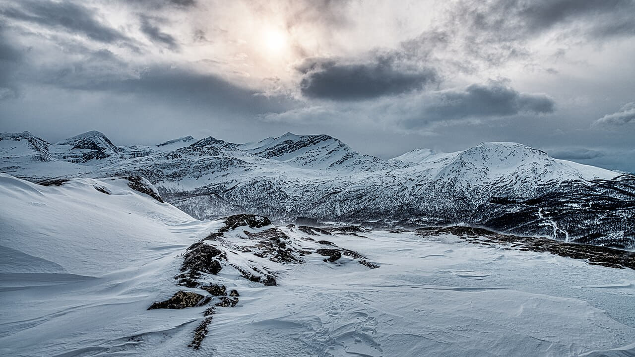 Winter landscape east of Tovik, Norway - 46690606695 wallpaper in slate and slate tones, Full HD, 16:9 format for desktop
