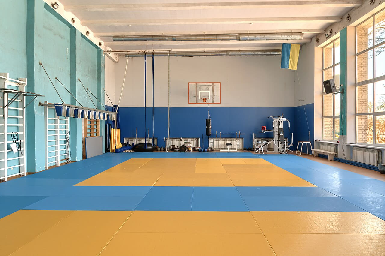 Wrestling gym 11 wallpaper in sand and blush tones, Full HD, 4:3 format for phone
